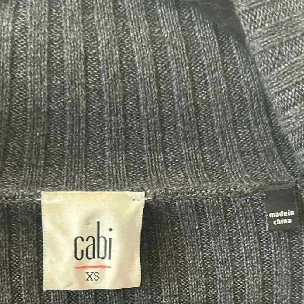 CAbi Women’s Minimalist Oversized Boxy Batwing Cardigan Sweater Half Zip XS Gray